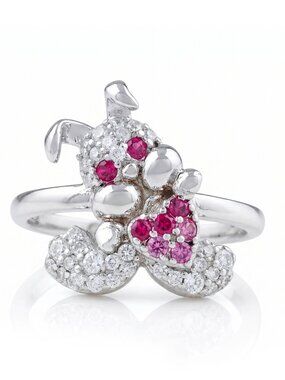 RARE Bunny Heart Ring, 925 Sterling Silver Charmed Aroma 2018 Easter